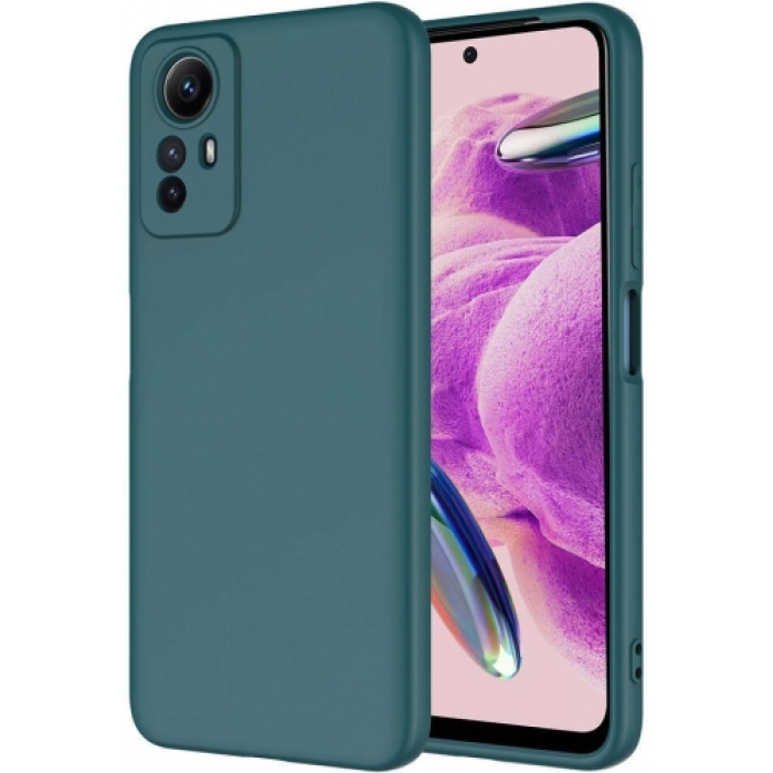 Xiaomi Redmi Note 12S Kılıf İçi Kadife Mat Mara Lansman Silikon Kapak  - Koyu Yeşil