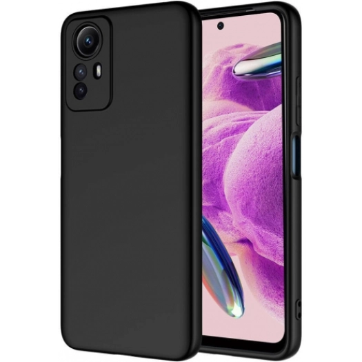 Xiaomi Redmi Note 12S Kılıf İçi Kadife Mat Mara Lansman Silikon Kapak  - Siyah