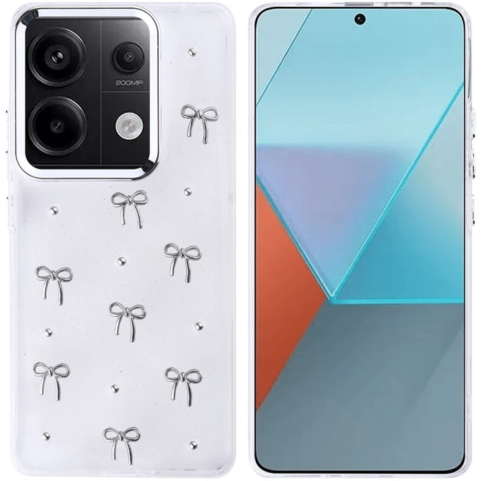 Xiaomi Redmi Note 13 Pro 4G Kılıf Airbag Tasarımlı Simli Şeffaf Zore Kutup Kapak - Fiyonk