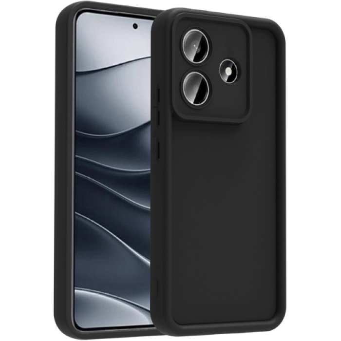 Xiaomi Redmi Note 14 4G ile Uyumlu Kılıf Kamera Korumalı Silikon Ananas Kapak - Siyah