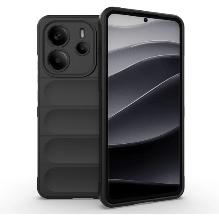 Xiaomi Redmi Note 14 4G Kılıf Esnek TPU Oyuklu Arka Yüzey Tasarımlı Zore Etnik Silikon Kapak - Siyah