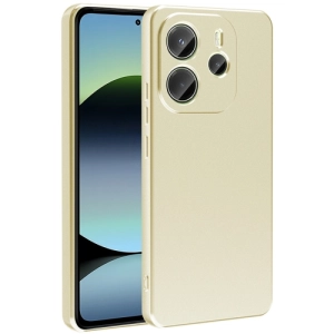 Xiaomi Redmi Note 14 4G Kılıf İnce Soft Mat Renkli Esnek Silikon Kapak - Gold