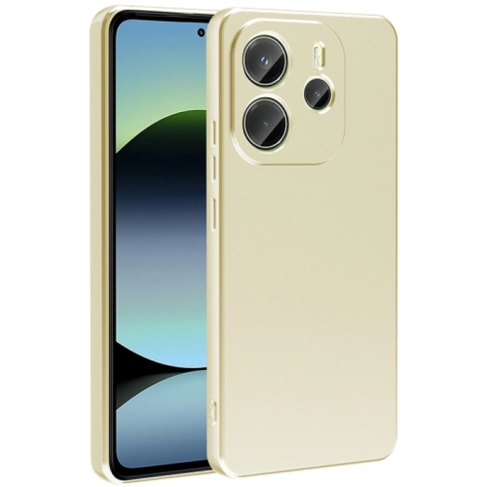 Xiaomi Redmi Note 14 4G Kılıf İnce Soft Mat Renkli Esnek Silikon Kapak - Gold