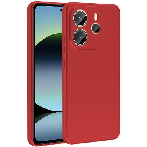 Xiaomi Redmi Note 14 4G Kılıf İnce Soft Mat Renkli Esnek Silikon Kapak - Kırmızı