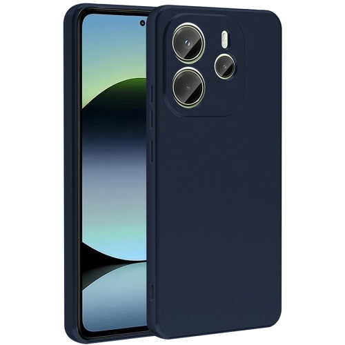 Xiaomi Redmi Note 14 4G Kılıf İnce Soft Mat Renkli Esnek Silikon Kapak - Lacivert