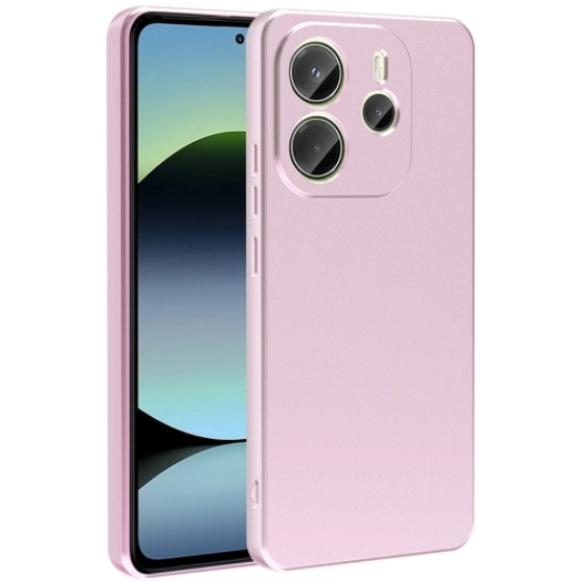 Xiaomi Redmi Note 14 4G Kılıf İnce Soft Mat Renkli Esnek Silikon Kapak - Rose Gold