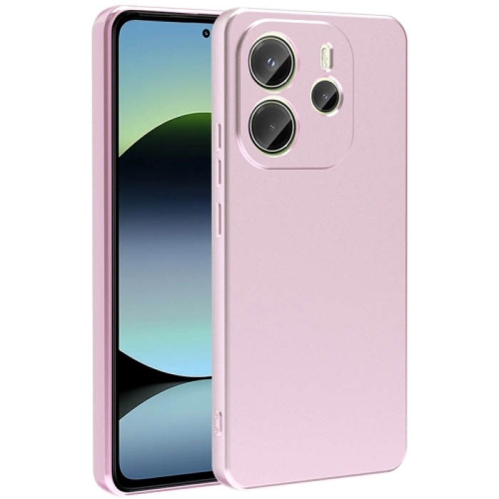 Xiaomi Redmi Note 14 4G Kılıf İnce Soft Mat Renkli Esnek Silikon Kapak - Rose Gold