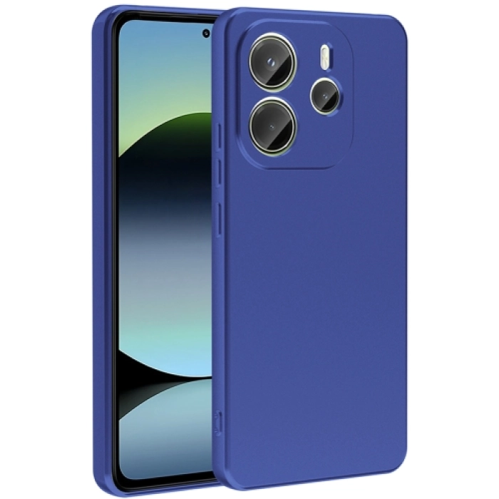 Xiaomi Redmi Note 14 4G Kılıf İnce Soft Mat Renkli Esnek Silikon Kapak - Saks Mavi