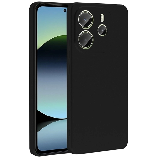 Xiaomi Redmi Note 14 4G Kılıf İnce Soft Mat Renkli Esnek Silikon Kapak - Siyah