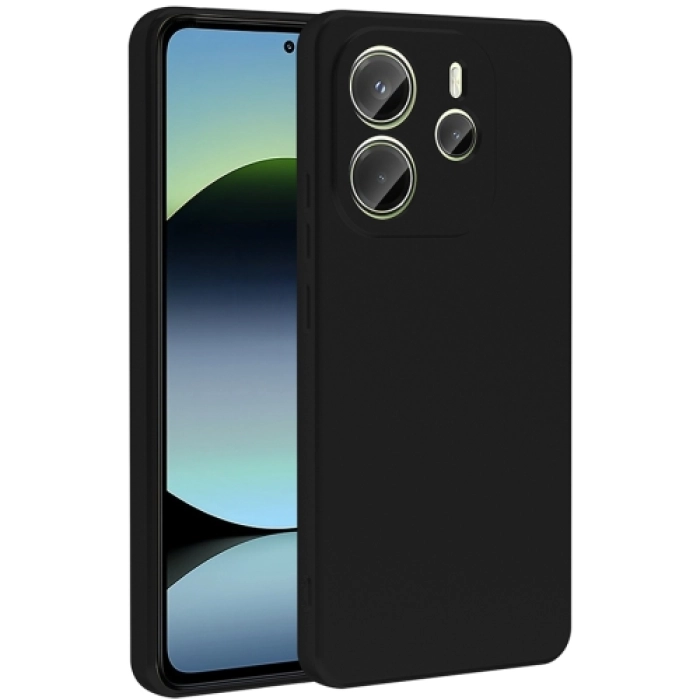 Xiaomi Redmi Note 14 4G Kılıf İnce Soft Mat Renkli Esnek Silikon Kapak - Siyah