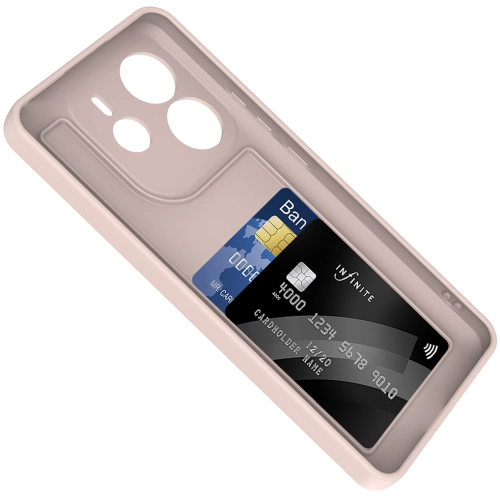 Xiaomi Redmi Note 14 4G Kılıf İçi Kadife Dokulu Kartlık Hazneli Mat Vitra Silikon Kapak - Lacivert