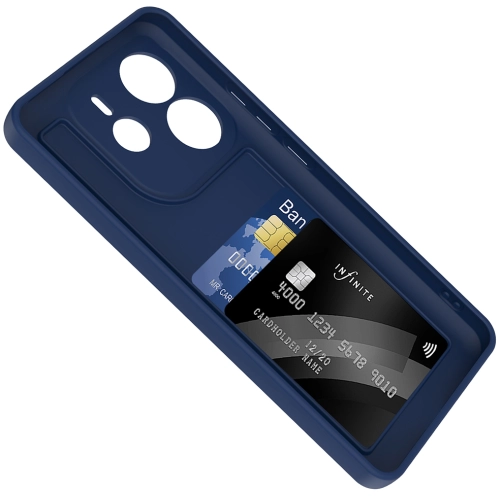 Xiaomi Redmi Note 14 4G Kılıf İçi Kadife Dokulu Kartlık Hazneli Mat Vitra Silikon Kapak - Siyah