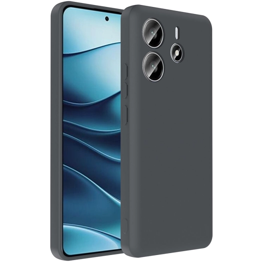 Xiaomi Redmi Note 14 4G Kılıf İçi Kadife Dokulu Kartlık Hazneli Mat Vitra Silikon Kapak - Gri