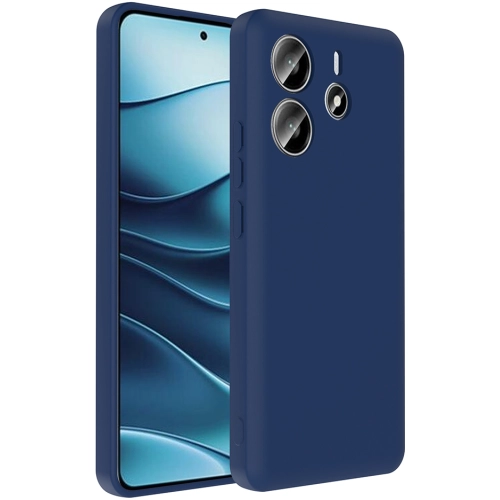 Xiaomi Redmi Note 14 4G Kılıf İçi Kadife Dokulu Kartlık Hazneli Mat Vitra Silikon Kapak - Lacivert