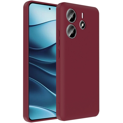 Xiaomi Redmi Note 14 4G Kılıf İçi Kadife Dokulu Kartlık Hazneli Mat Vitra Silikon Kapak - Mürdüm