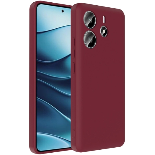 Xiaomi Redmi Note 14 4G Kılıf İçi Kadife Dokulu Kartlık Hazneli Mat Vitra Silikon Kapak - Mürdüm