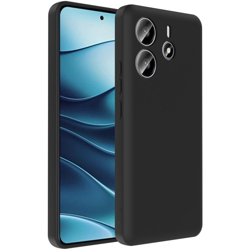 Xiaomi Redmi Note 14 4G Kılıf İçi Kadife Dokulu Kartlık Hazneli Mat Vitra Silikon Kapak - Siyah