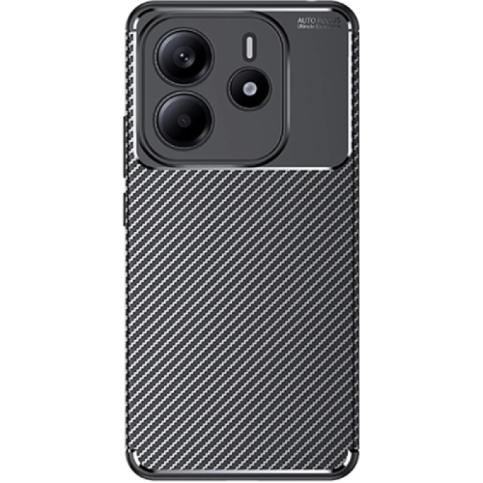 Xiaomi Redmi Note 14 4G Kılıf Silikon Parmak İzi Bırakmayan Karbon Soft Negro Kapak - Siyah