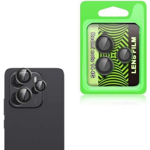 Xiaomi Redmi Note 14 4G Lens Kamera Koruyucu Parmak İzi Bırakmaz CL-07 - Siyah