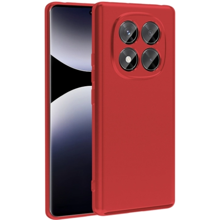 Xiaomi Redmi Note 14 Pro 4g Kılıf İnce Soft Mat Renkli Esnek Silikon Kapak - Kırmızı