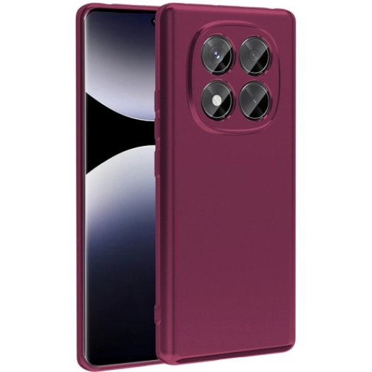 Xiaomi Redmi Note 14 Pro 4g Kılıf İnce Soft Mat Renkli Esnek Silikon Kapak - Mürdüm