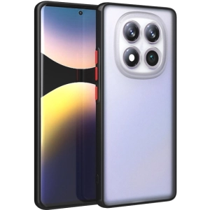 Xiaomi Redmi Note 14 Pro 4g Kılıf Kamera Korumalı Arkası Şeffaf Mat Silikon Kapak - Siyah