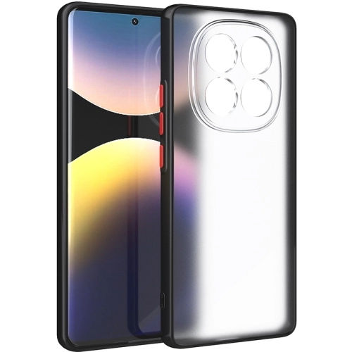 Xiaomi Redmi Note 14 Pro 4g Kılıf Kamera Korumalı Arkası Şeffaf Mat Silikon Kapak - Siyah