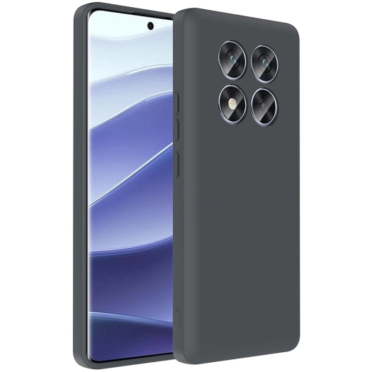 Xiaomi Redmi Note 14 Pro 4g Kılıf İçi Kadife Dokulu Kartlık Hazneli Mat Vitra Silikon Kapak - Gri