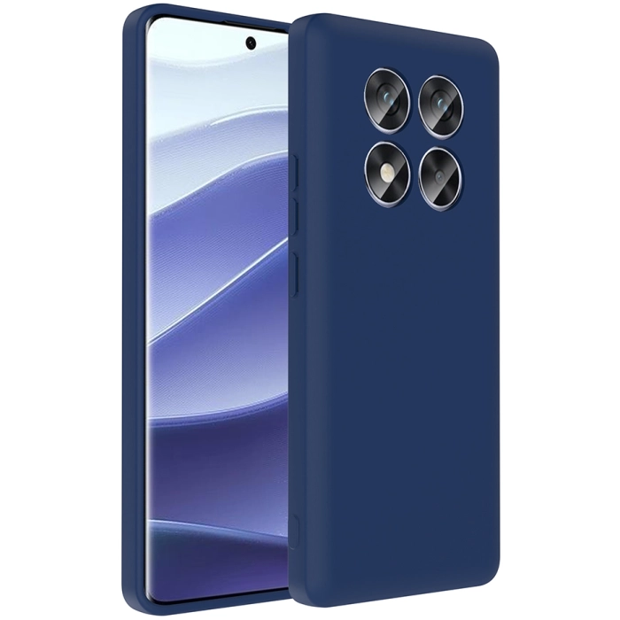 Xiaomi Redmi Note 14 Pro 4g Kılıf İçi Kadife Dokulu Kartlık Hazneli Mat Vitra Silikon Kapak - Lacivert