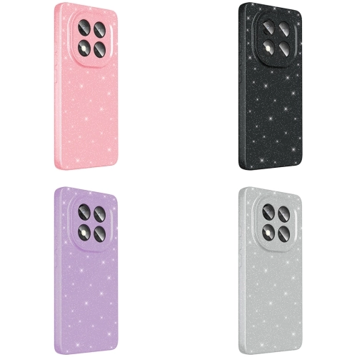 Xiaomi Redmi Note 14 Pro 4g Kılıf Kamera Korumalı Simli Parlak Lüks Silikon Koton Kapak - Açık Pembe