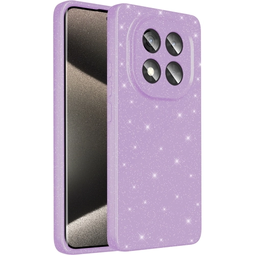 Xiaomi Redmi Note 14 Pro 4g Kılıf Kamera Korumalı Simli Parlak Lüks Silikon Koton Kapak - Lila