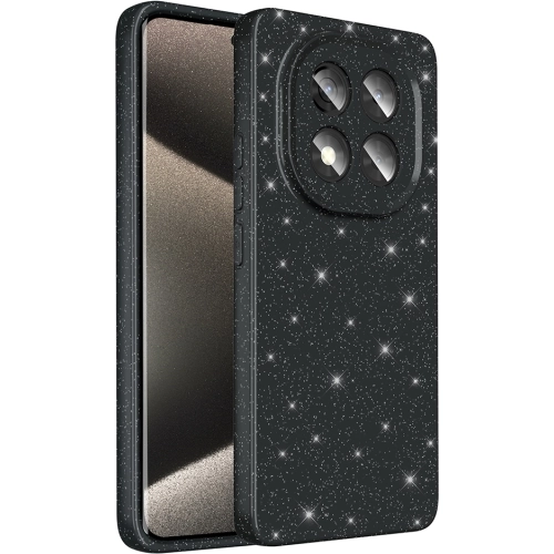 Xiaomi Redmi Note 14 Pro 4g Kılıf Kamera Korumalı Simli Parlak Lüks Silikon Koton Kapak - Siyah