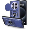 Xiaomi Redmi Note 14 Pro 4g Kılıf Zırhlı Standlı Silikon Sürgülü Kamera Korumalı Tank Kapak - Mavi