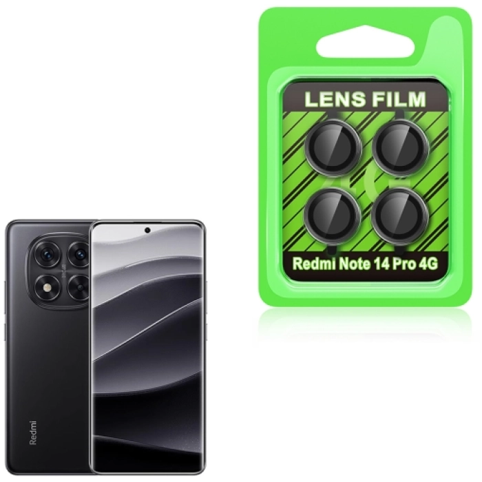 Xiaomi Redmi Note 14 Pro 4g Lens Kamera Koruyucu Parmak İzi Bırakmaz CL-07 - Siyah