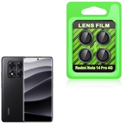 Xiaomi Redmi Note 14 Pro 4g Lens Kamera Koruyucu Parmak İzi Bırakmaz CL-07 - Siyah