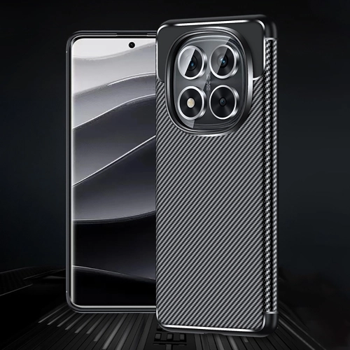 Xiaomi Redmi Note 14 Pro 5G Kılıf Silikon Parmak İzi Bırakmayan Karbon Soft Negro Kapak - Siyah