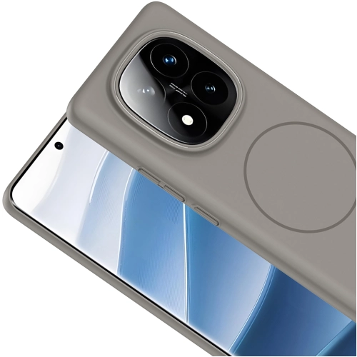 Xiaomi Redmi Note 14 Pro Plus ile Uyumlu Kılıf Magsafe Şarj Özellikli Ruby Silikon Kapak - Desert Titanyum