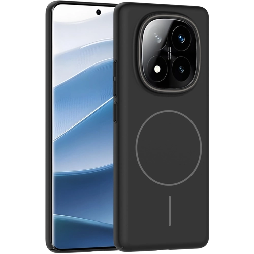 Xiaomi Redmi Note 14 Pro Plus ile Uyumlu Kılıf Magsafe Şarj Özellikli Ruby Silikon Kapak - Siyah