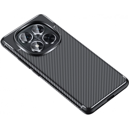 Xiaomi Redmi Note 14 Pro Plus Kılıf Silikon Parmak İzi Bırakmayan Karbon Soft Negro Kapak - Siyah