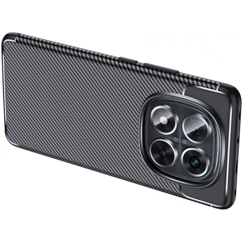 Xiaomi Redmi Note 14 Pro Plus Kılıf Silikon Parmak İzi Bırakmayan Karbon Soft Negro Kapak - Siyah