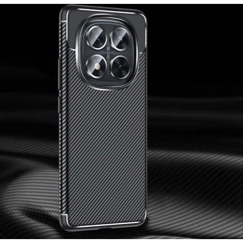 Xiaomi Redmi Note 14 Pro Plus Kılıf Silikon Parmak İzi Bırakmayan Karbon Soft Negro Kapak - Siyah