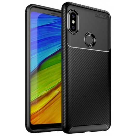 Xiaomi Redmi Note 5 Pro Kılıf Silikon Parmak İzi Bırakmayan Karbon Soft Negro Kapak - Siyah