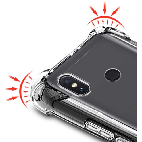 Xiaomi Redmi Note 6 Pro Kılıf Silikon Köşe Korumalı Airbag Darbe Emici Kapak - Şeffaf
