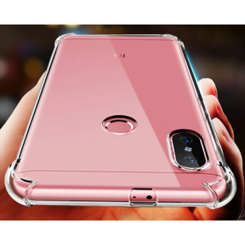 Xiaomi Redmi Note 6 Pro Kılıf Silikon Köşe Korumalı Airbag Darbe Emici Kapak - Şeffaf