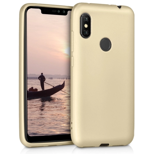 Xiaomi Redmi Note 6 Pro Kılıf İnce Soft Mat Renkli Esnek Silikon Kapak - Gold