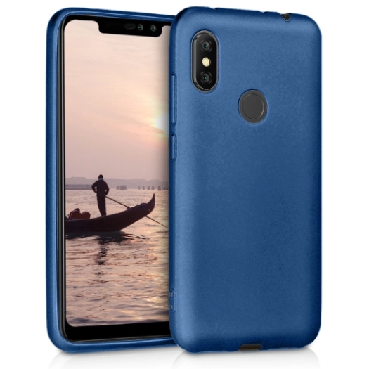 Xiaomi Redmi Note 6 Pro Kılıf İnce Soft Mat Renkli Esnek Silikon Kapak - Lacivert