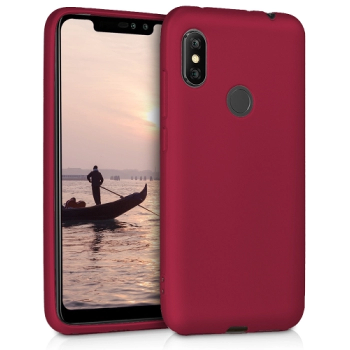 Xiaomi Redmi Note 6 Pro Kılıf İnce Soft Mat Renkli Esnek Silikon Kapak - Mürdüm