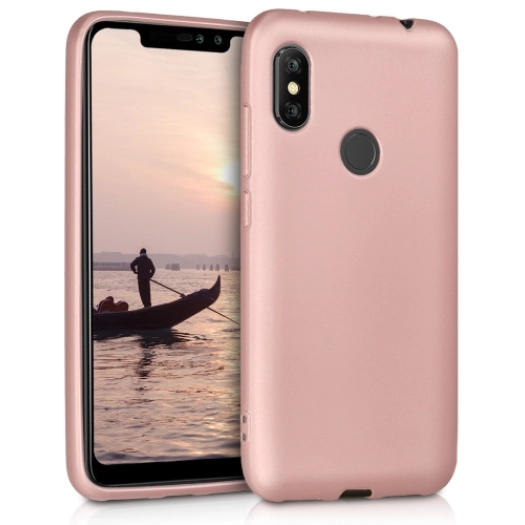 Xiaomi Redmi Note 6 Pro Kılıf İnce Soft Mat Renkli Esnek Silikon Kapak - Rose Gold
