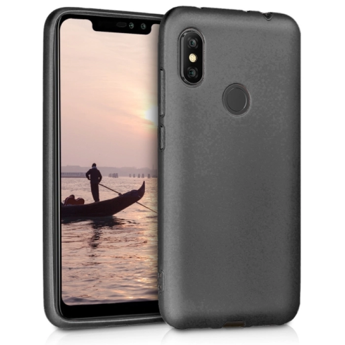 Xiaomi Redmi Note 6 Pro Kılıf İnce Soft Mat Renkli Esnek Silikon Kapak - Siyah