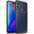 Xiaomi Redmi Note 6 Pro Kılıf Silikon Parmak İzi Bırakmayan Karbon Soft Negro Kapak - Lacivert